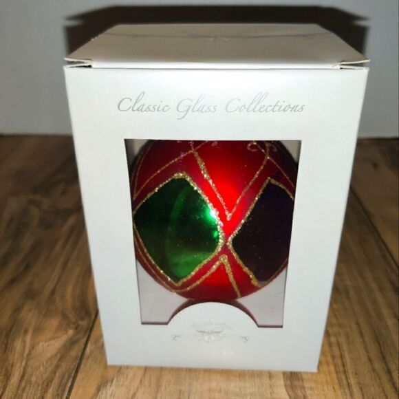 Classic Glass Collections Round Sphere Large Multicolor Glass Ornament 3½in - Picture 5 of 5